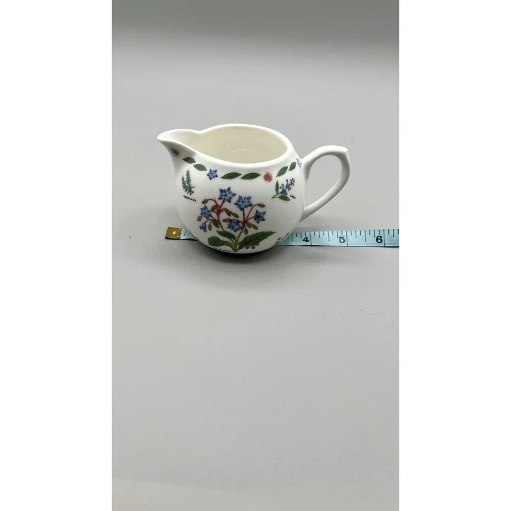 Vintage‎ Kent Pottery 1887 Herb Garden Botanical Floral Cottage Creamer 3